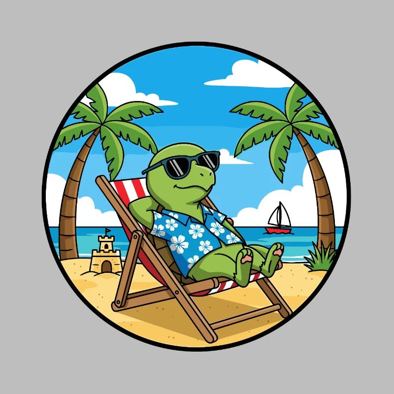 Cool Turtle Beach Vacation Summer Vibes