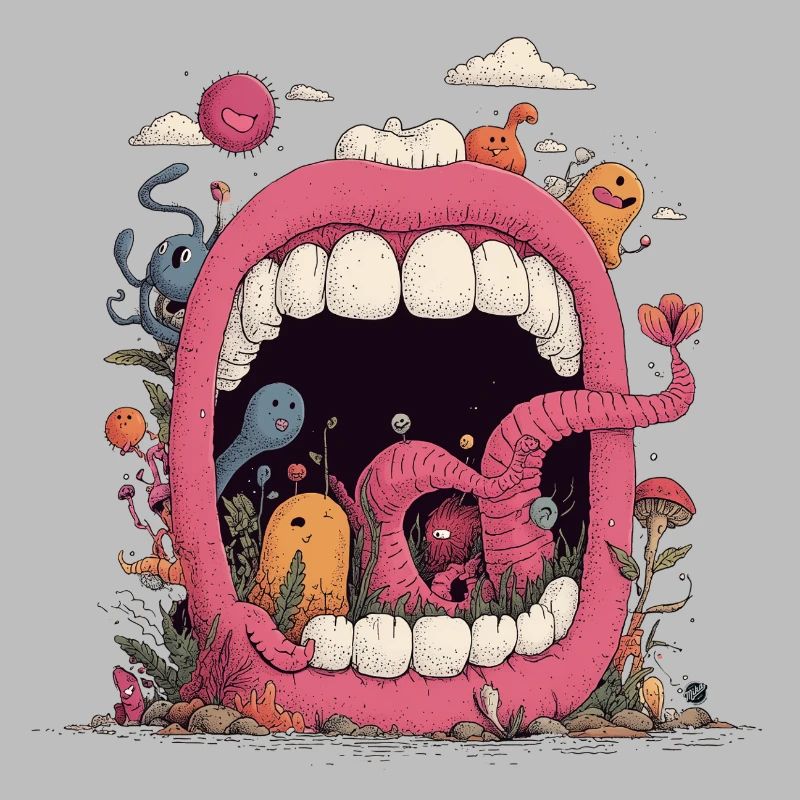 Monde de la Bouche Rose avec des Créatures
