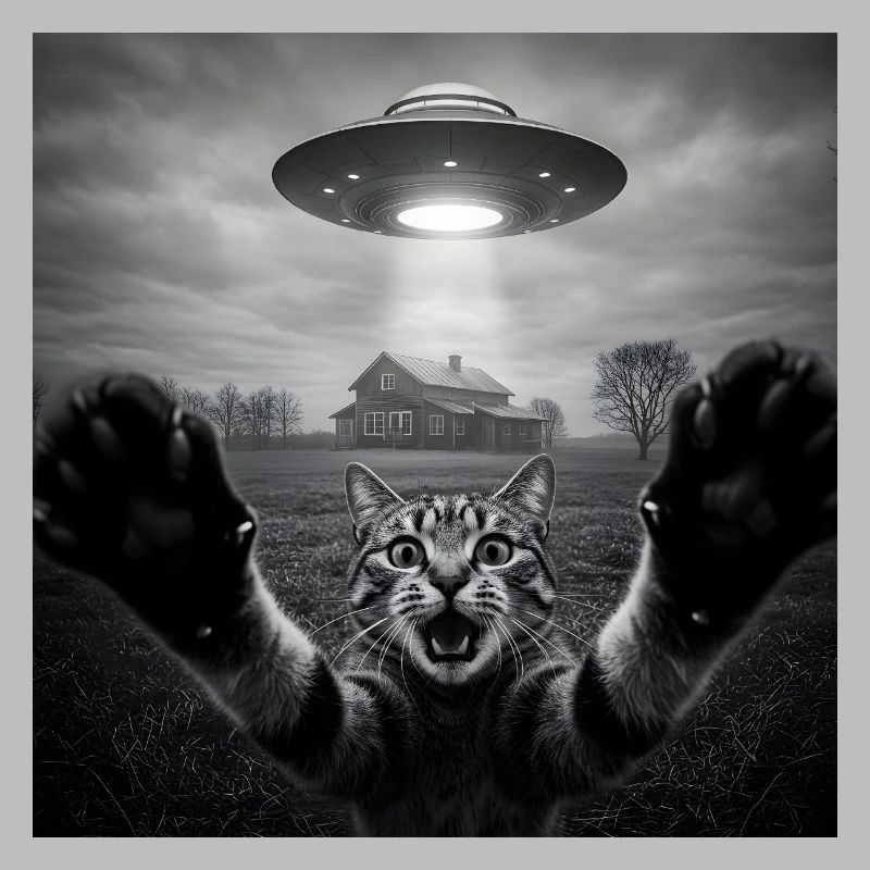 Design drôle d’extraterrestre d’un chat spatial OVNI