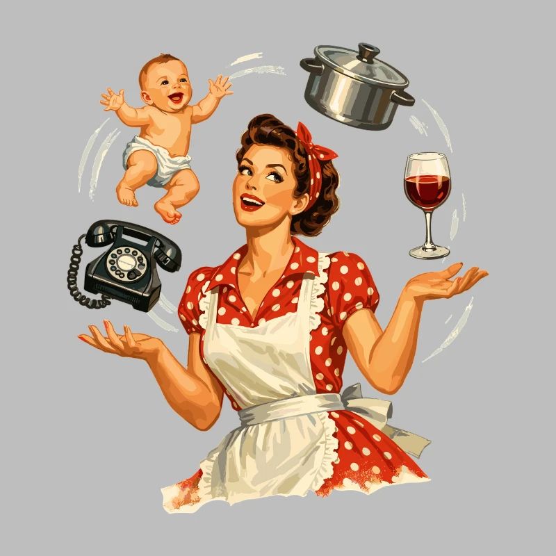 Retro Pin-Up Mama – Multitasking Illustration