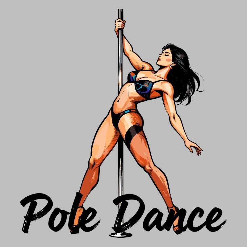 Pole Dance Silhouette – Elegant Pin-Up Art