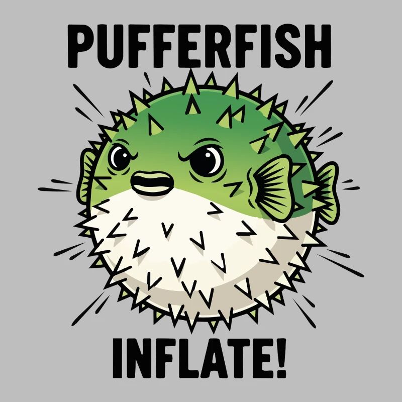 Globe Fish Danger Inflation Schwarzer Kugelfisch