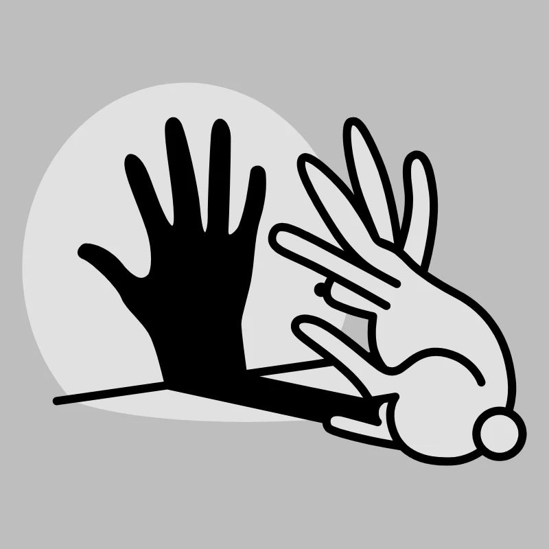 Hand shadow play rabbit shadow theater