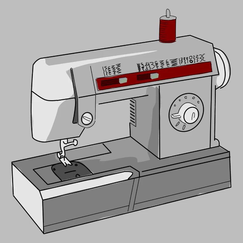 Seamless Sewing Machine Illustration
