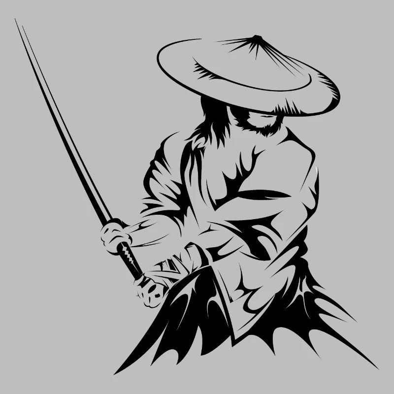 samurai sword fighter present geschenk art work