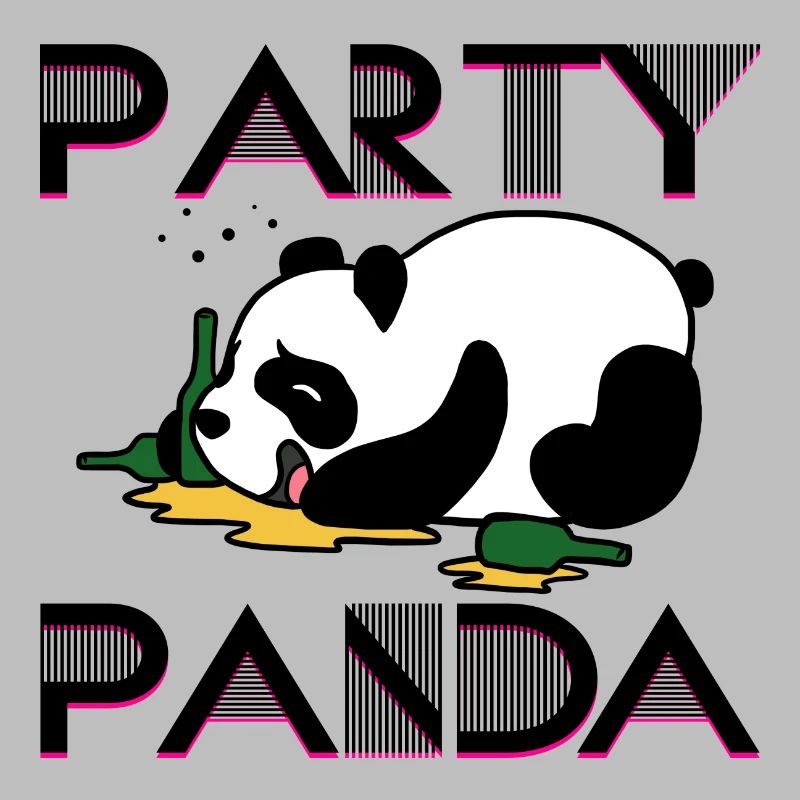 Party panda partying preheating drinking drunk