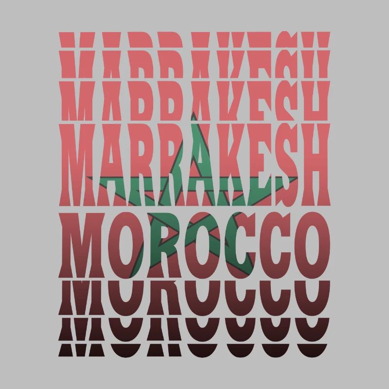 Conception de drapeau de Marrakech Maroc / idée cadeau