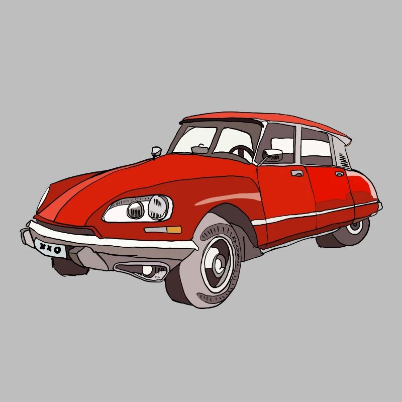 Roter Oldtimer Coupé Illustration