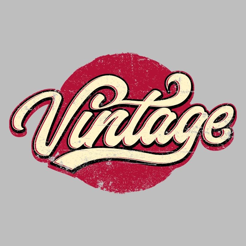 Vintage Script on Bold Red Circle