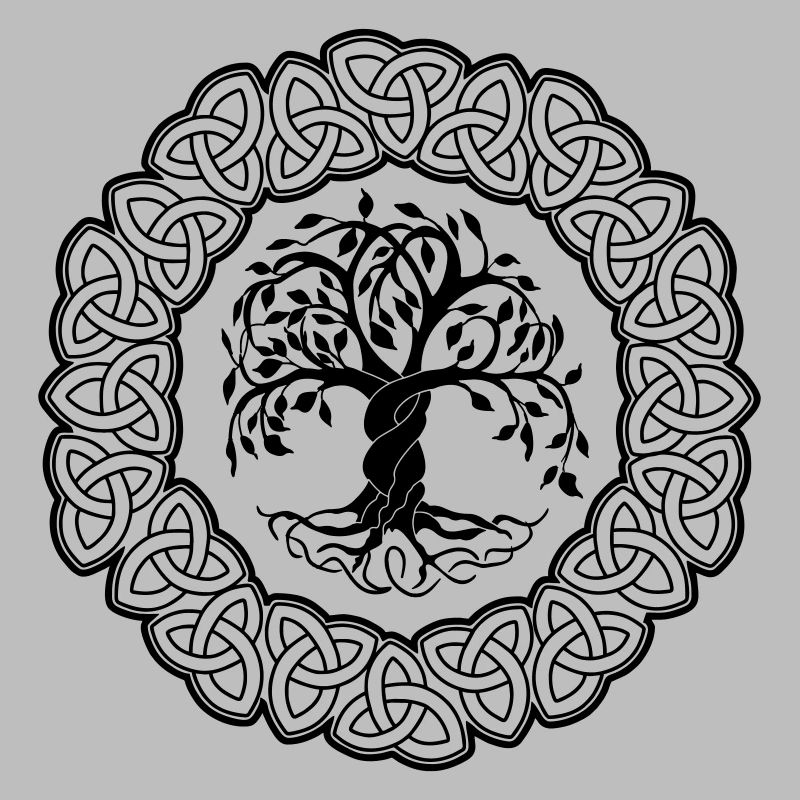 Yggdrasil mit Blättern der Baum des Lebens