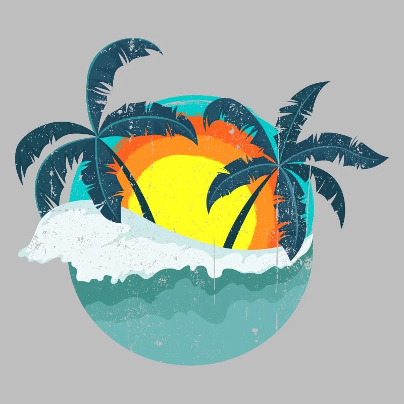Tropical Sunset Palms Island