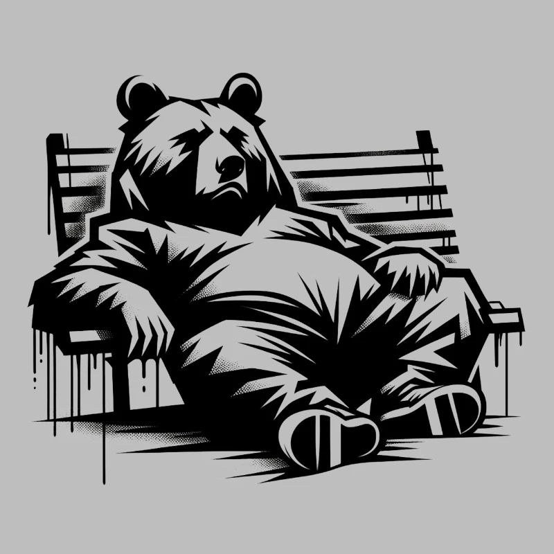 Lazy Bear on Park Bench | Berlin Bear