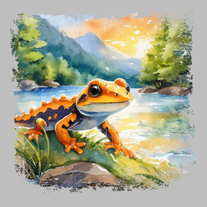 Niedlicher junger Feuersalamander