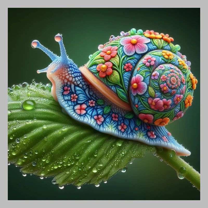 Escargot en fleurs