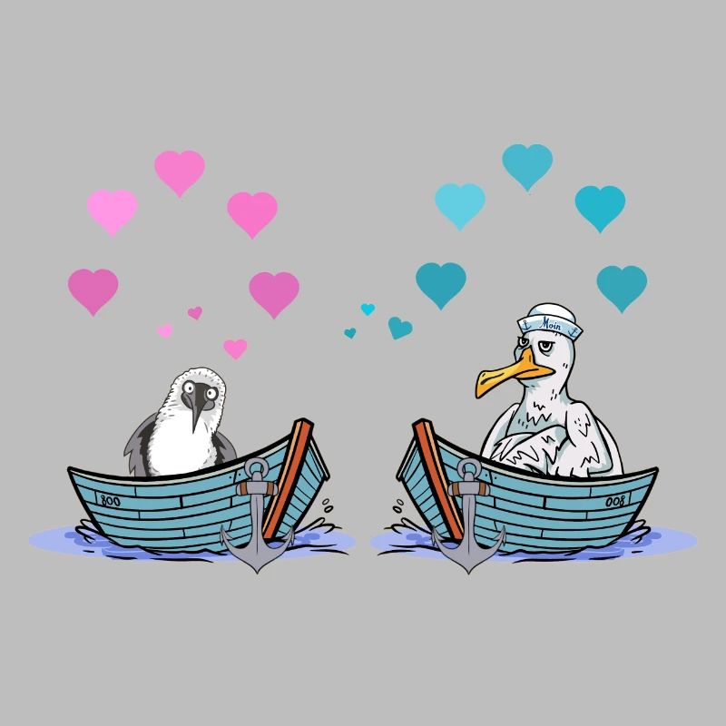 Möwen Boot Liebe Herzen Valentin Romantik