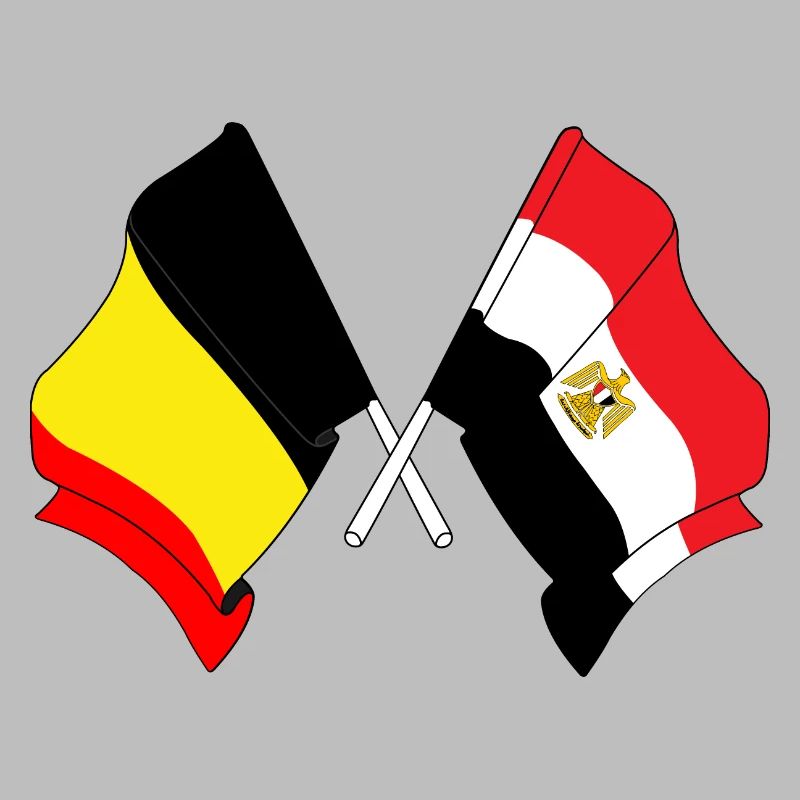 Drapeau Belgique, drapeau Égypte