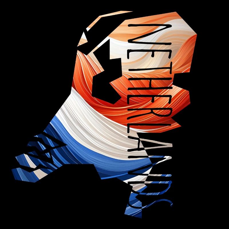 Map Netherlands with national colours