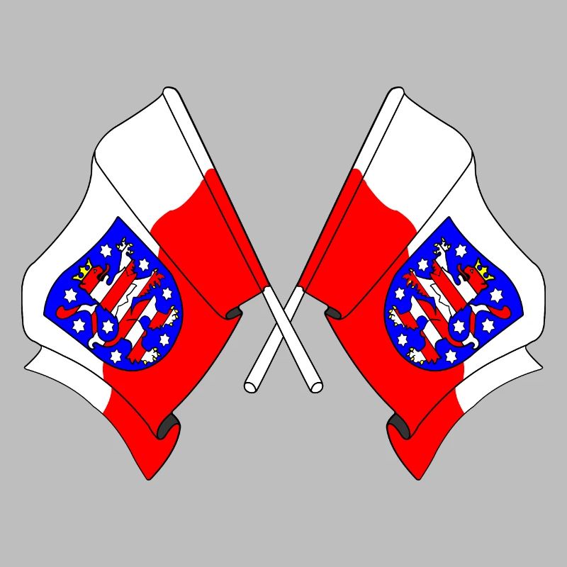 Deux drapeaux traversent la Thuringe