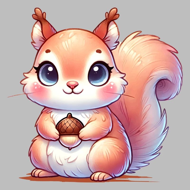 Das niedliche Eichhörnchen mit Lieblingsspeise