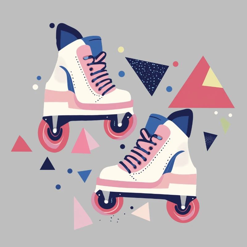 90s pattern roller skates