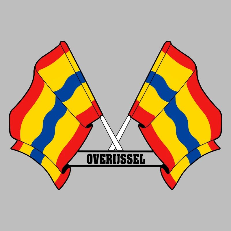 Two flags text OVERIJSSEL