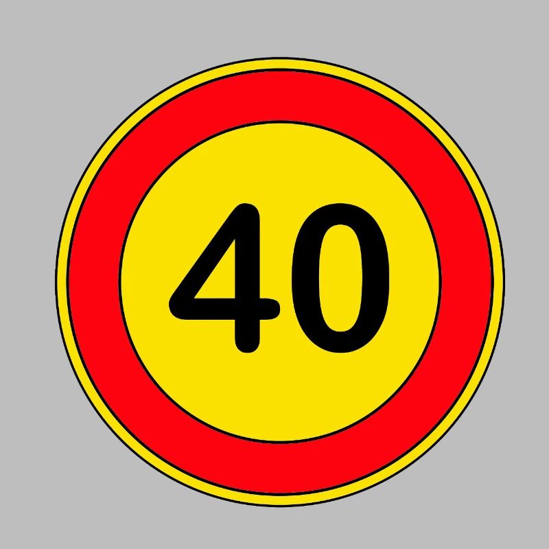 40e anniversaire, 40 ans, panneau de signalisation jaune