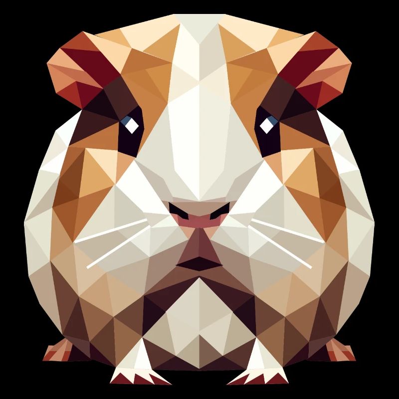 mignon cochon d’Inde dans le style low poly