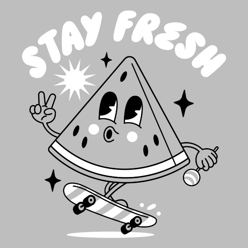 Verspieltes Gesicht mit "Stay Fresh"-Botschaft