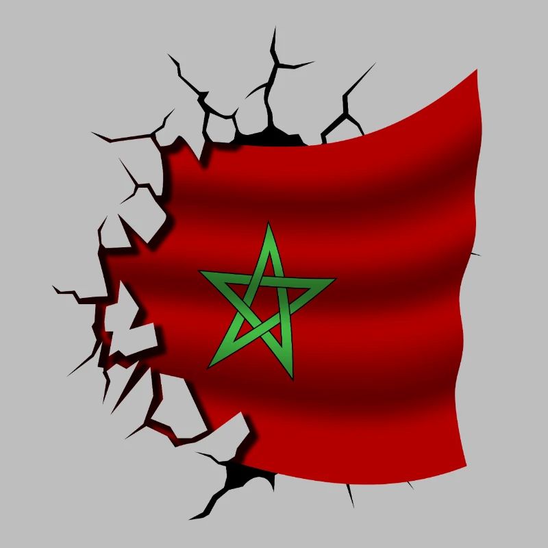Drapeau du Maroc - Maroc - Drapeau Broken Design