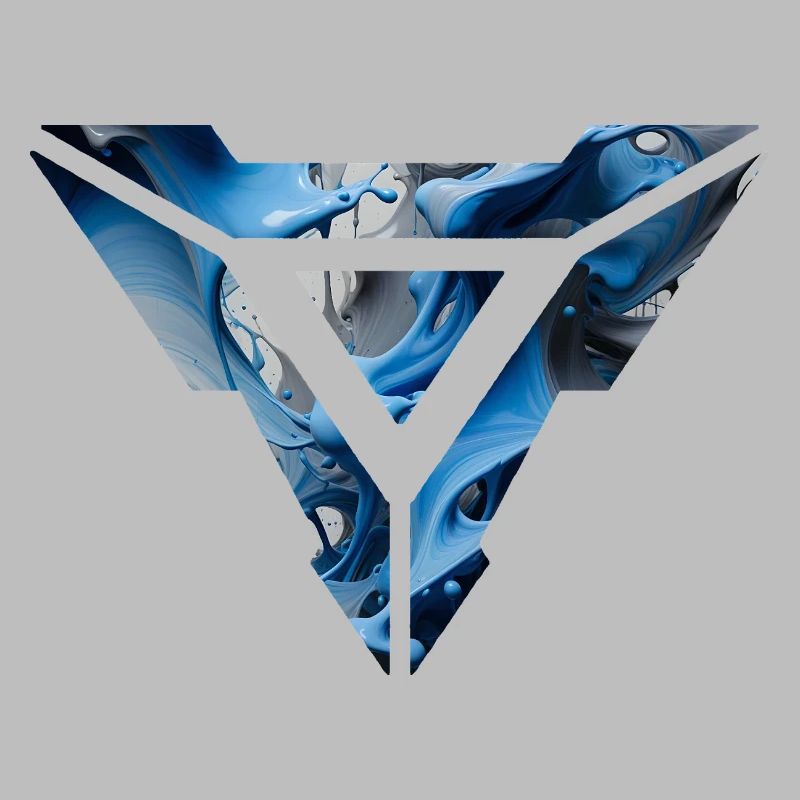 Abstract Blue Fluid Triangular Design