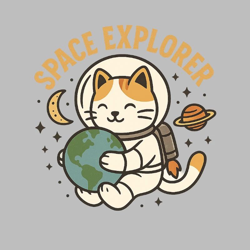 Explorateur de l’espace – Chat astronaute kawaii