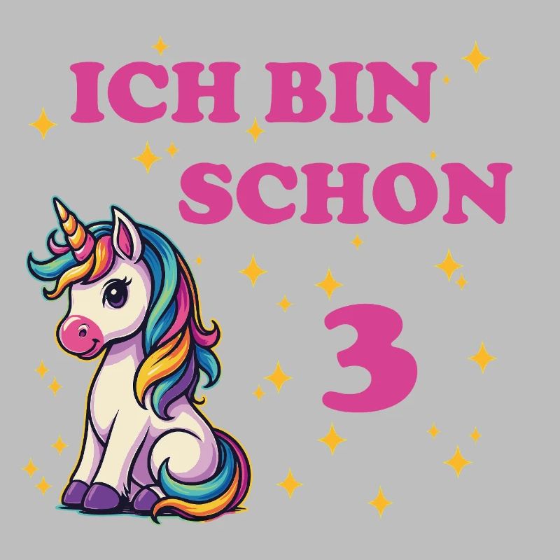 Ich bin schon 3 mit Einhorn