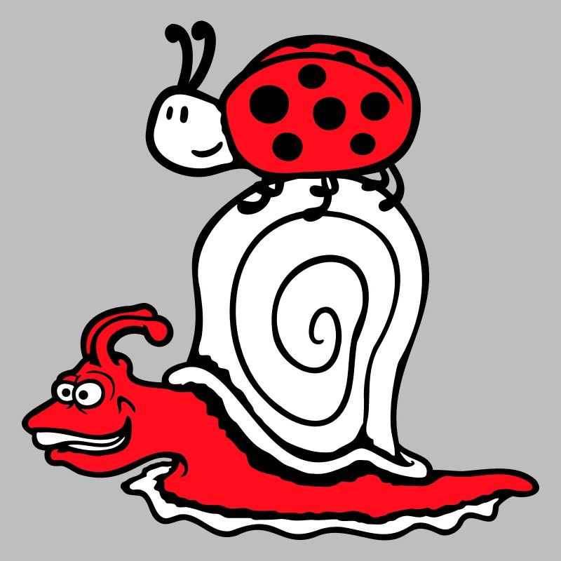 Escargot 2 Amis Coccinelle Équipe Rapide Mignon