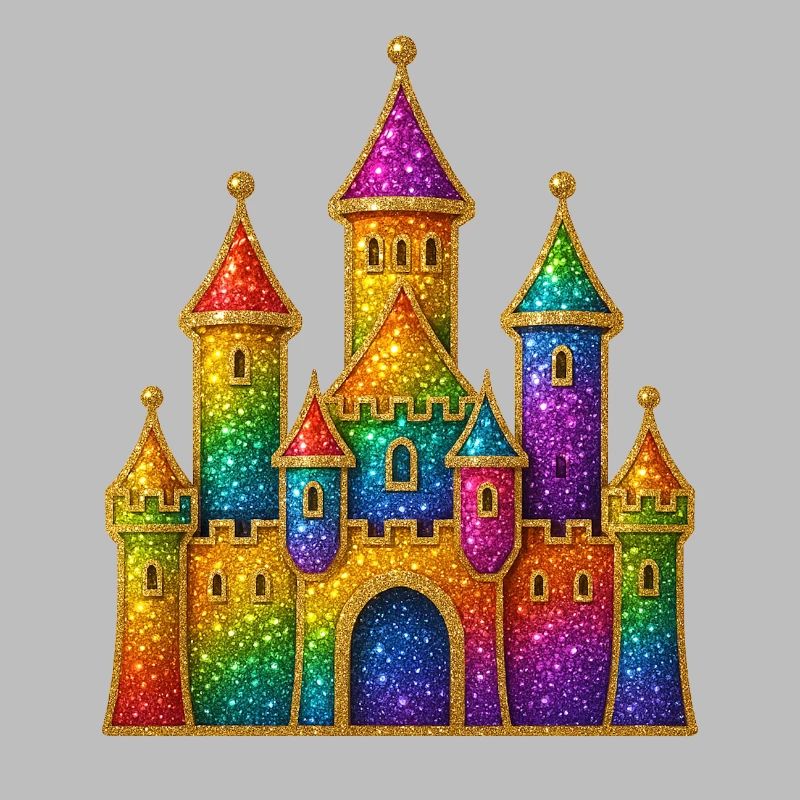 Rainbow Glitter Castle Design