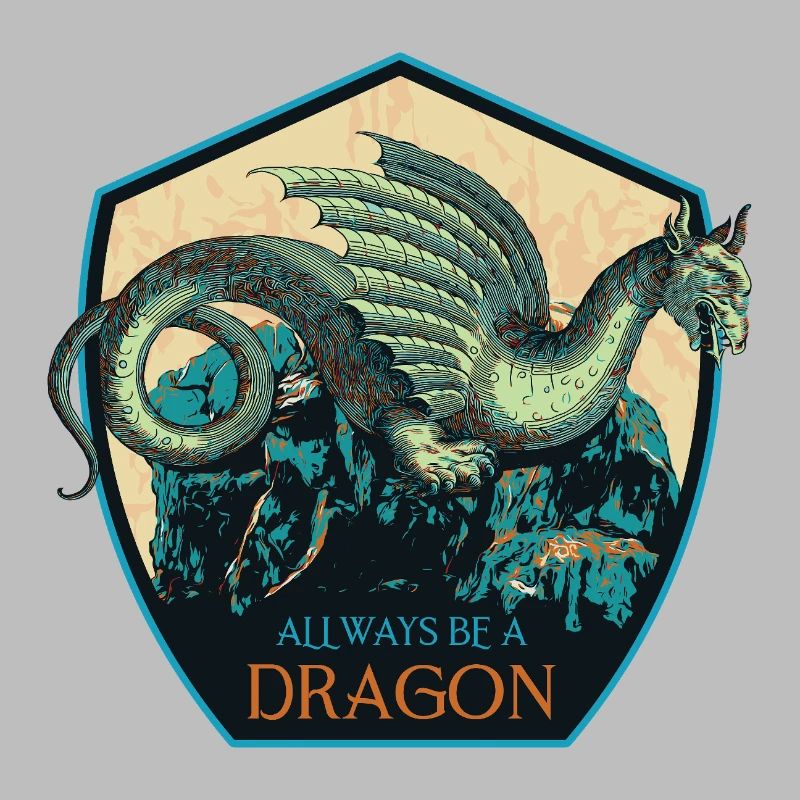 Mythical Dragon Crest and Magic Elements