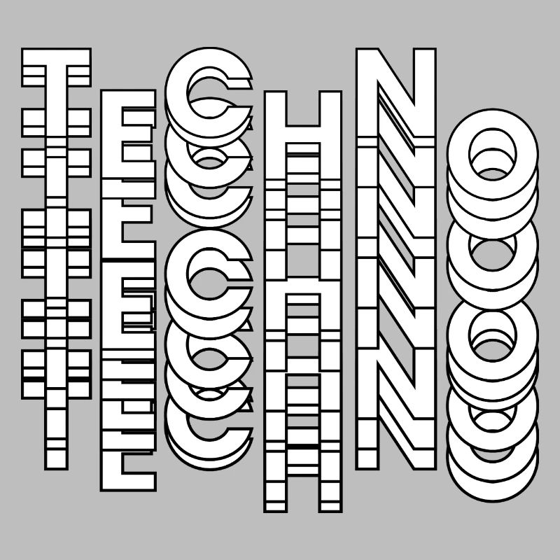 Futuristisches Techno-Typografie-Design