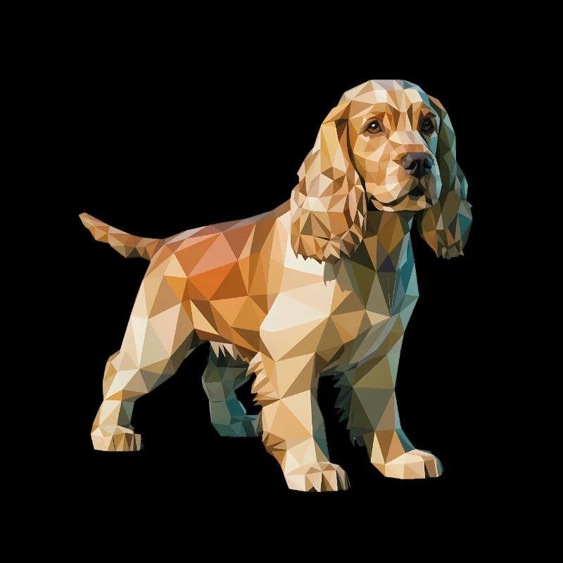 Cocker Spaniel - Cooles Low-Poly-Logo