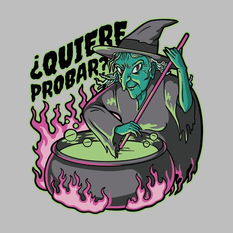 Sorcière néon dans le chaudron