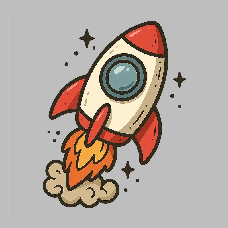 Fusée cartoon spatiale