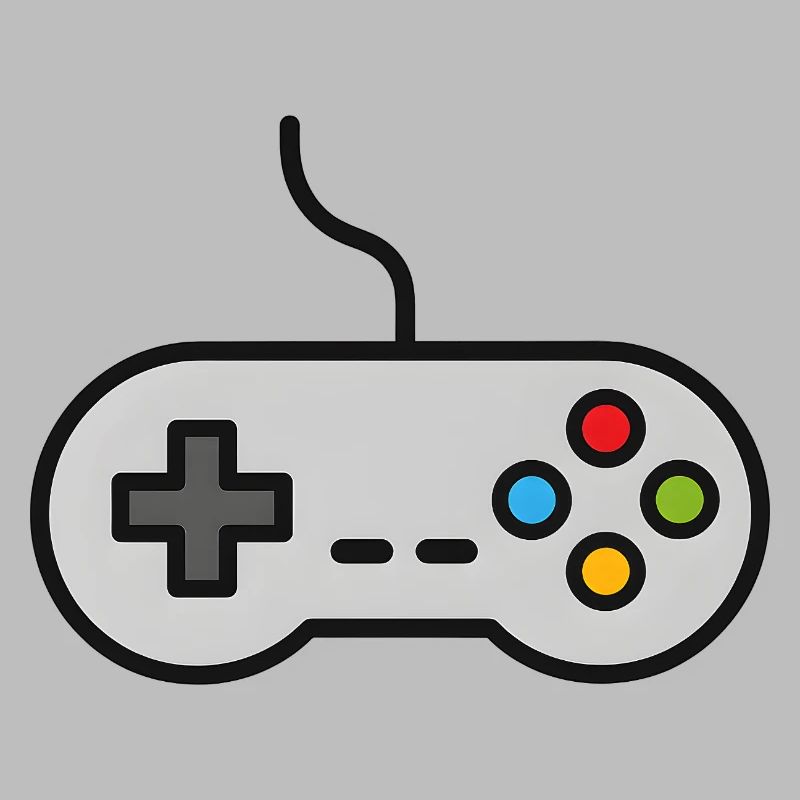 Retro Control Silhouette Gamer Game Console