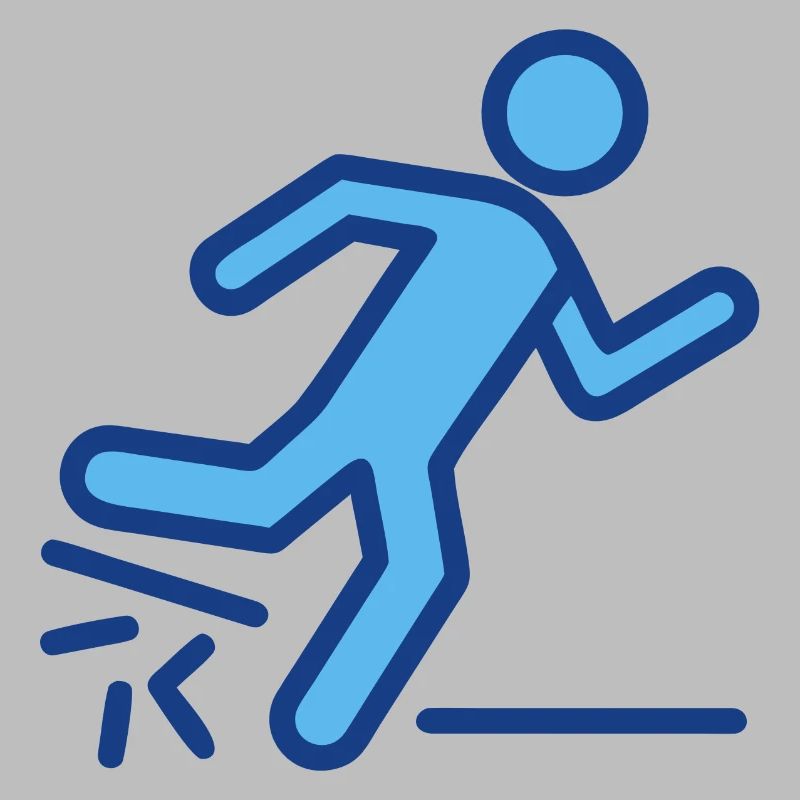 Dynamic Blue Runner Silhouette