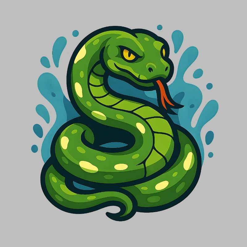 Arbre vert Python serpent en vague