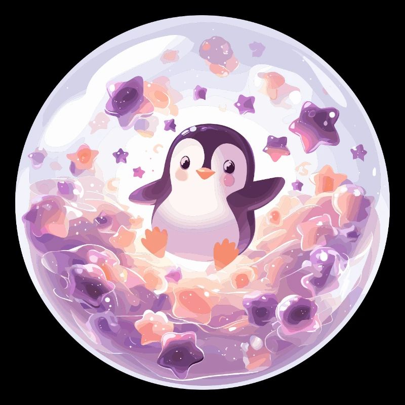 Pinguin in Seifenblasenkugel
