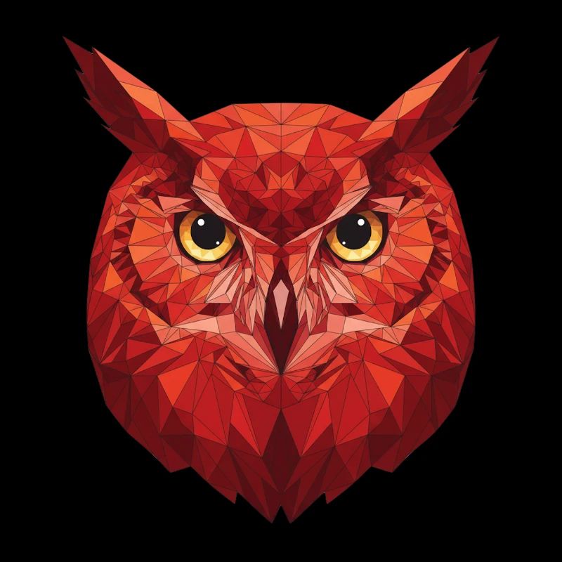 Rote Geometrie Eule