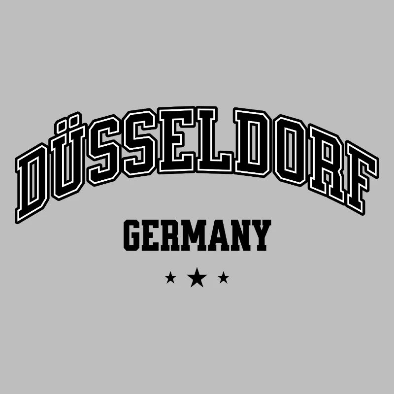 Düsseldorf Germany Retro Schriftzug im Bogen