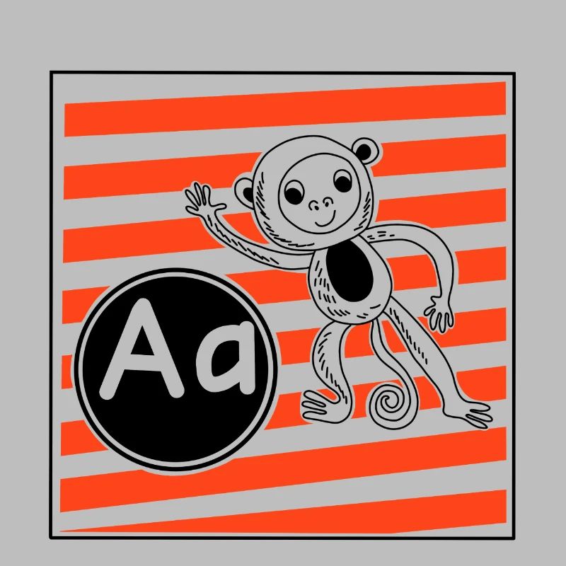 A pour Monkey Learning Letters à l’école primaire
