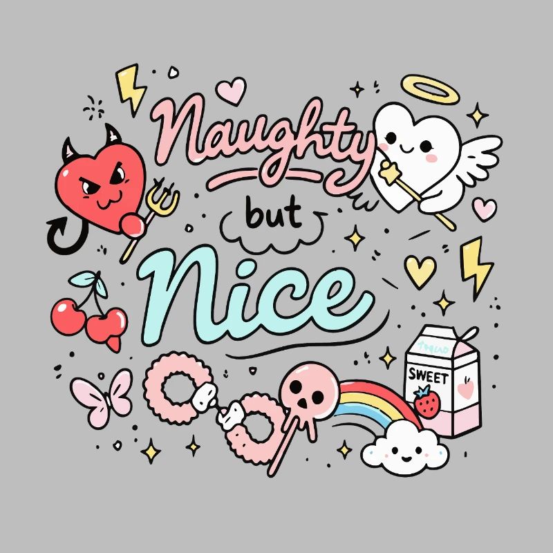 Naughty But Nice Cheeky Doodle Statement