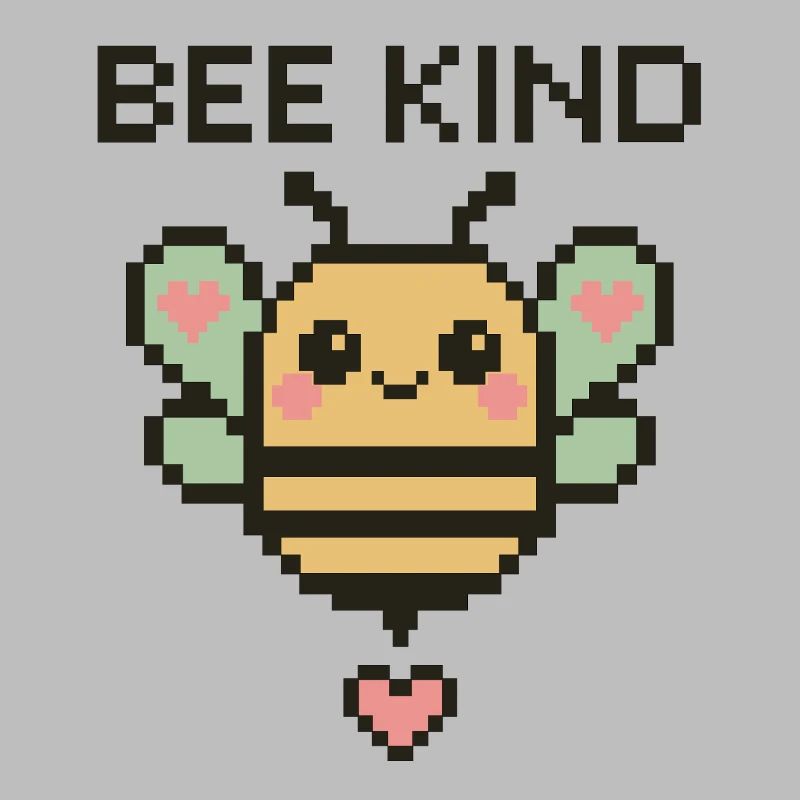 Bee Kind - Pixelbiene mit Herzchen