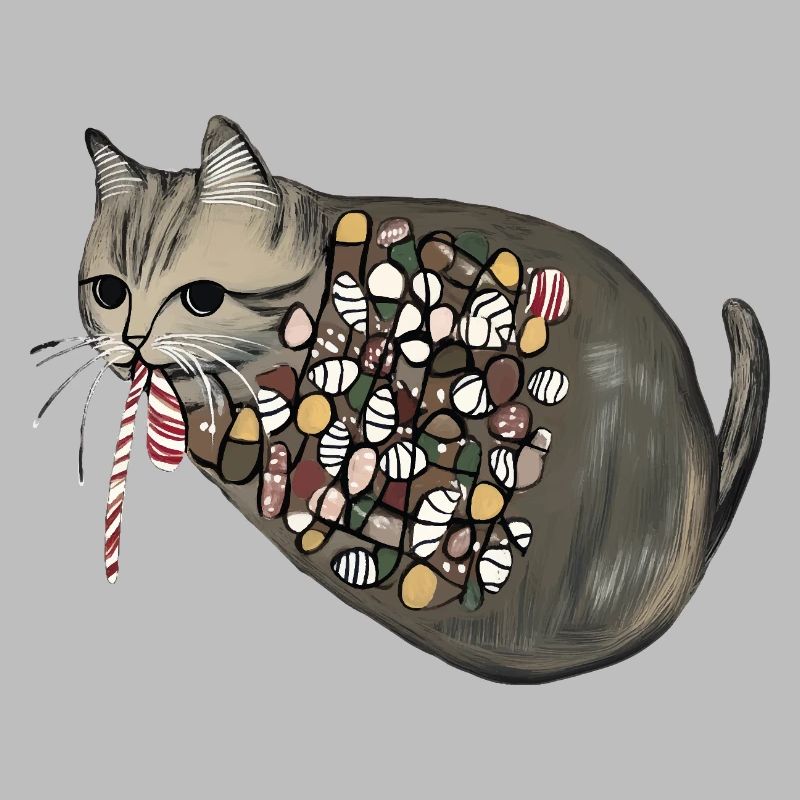 Candy Pattern Candy Cat