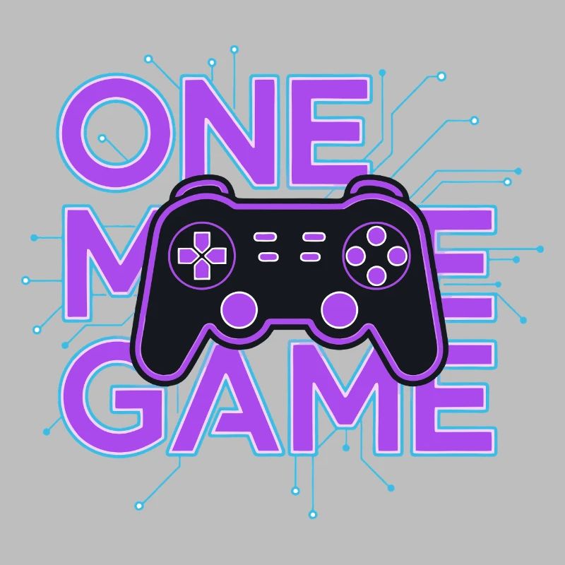 One Game Controller Neon Circuit